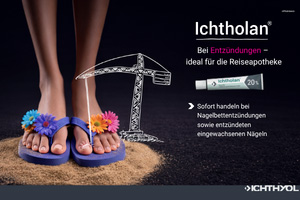 Ichtholan Zugsalbe Werbung für die Reiseapotheke