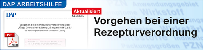 Zur Arbeitshilfe Rezepturverordnung Ölige Dronabinol-Lösung