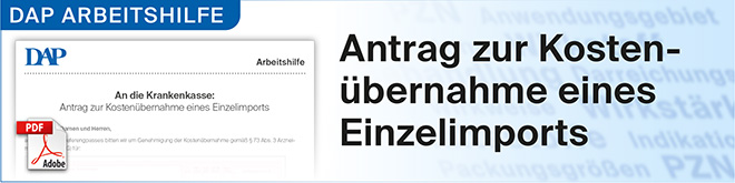 zur Arbeitshilfe Antrag zur Kostenübernahme eines Einzelimports