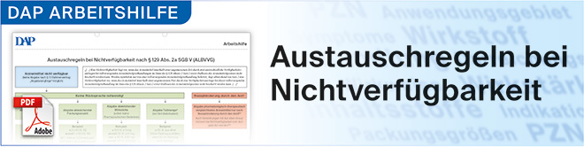 zur DAP Arbeitshilfe Austauschregeln bei Nichtverfügbarkeit