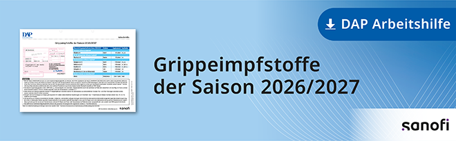 Zur DAP Arbeitshilfe Grippeimpfstoffe der Saison 2026/2027