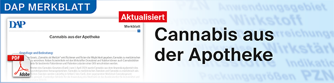 Zum Merkblatt Cannabis aus der Apotheke
