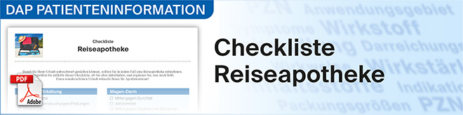 Patienteninformation Checkliste Reiseapotheke