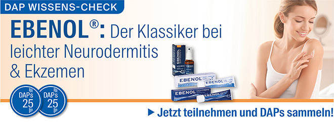 zum Wissens-Check „EBENOL®: Der Klassiker bei leichter Neurodermitis & Ekzemen“